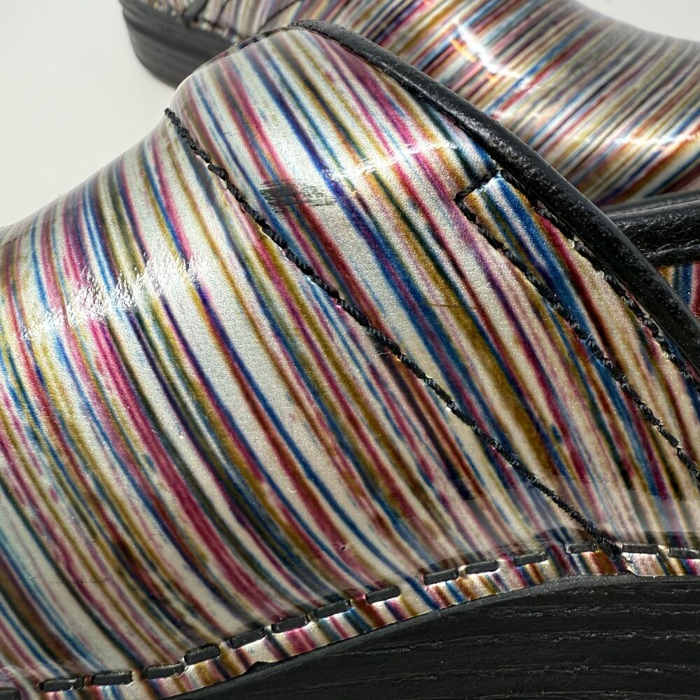 Dansko Professional XP Clogs Women's 39 Patent Leather Multicolored Stripe - Picture 9 of 14